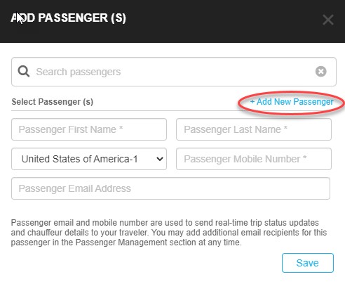 Screenshot - Carey Connect - Managing Passengers Add Passenger Option 2