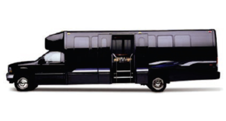 Side view of a luxury mini coach