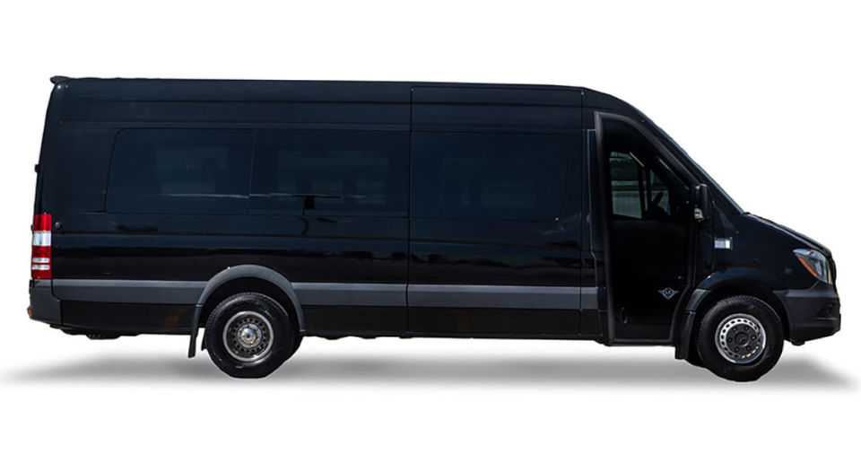 Side view of a luxury passenger van