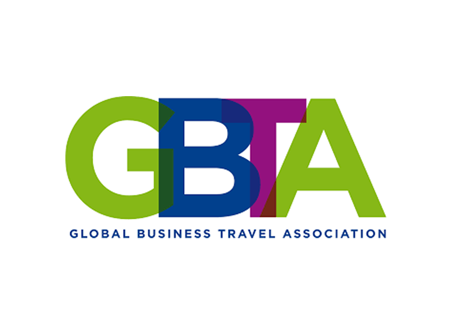 The GBTA logo featuring the large, overlapping letters "GBTA" in green, blue, and purple above the text "Global Business Travel Association" in blue, all on a white background.