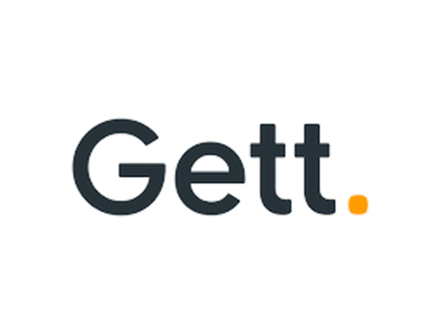 The word "Gett" in bold, modern black font, followed by a yellow dot, all placed on a white background.
