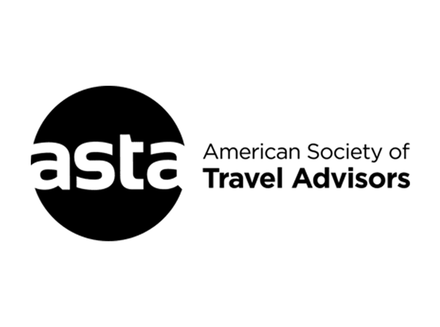 The ASTA logo features the letters "asta" in bold white inside a large black circle, with the words "American Society of Travel Advisors" in black to the right.The logo shows the letters "asta" in bold white font inside a black circle, followed by the words "American Society of Travel Advisors" in black, with "Travel Advisors" in bold.