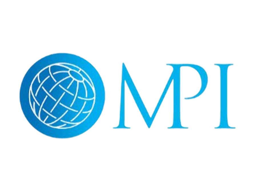 The MPI logo featuring a blue woven globe graphic to the left of the letters "MPI" in an elegant blue serif font, all on a white background.